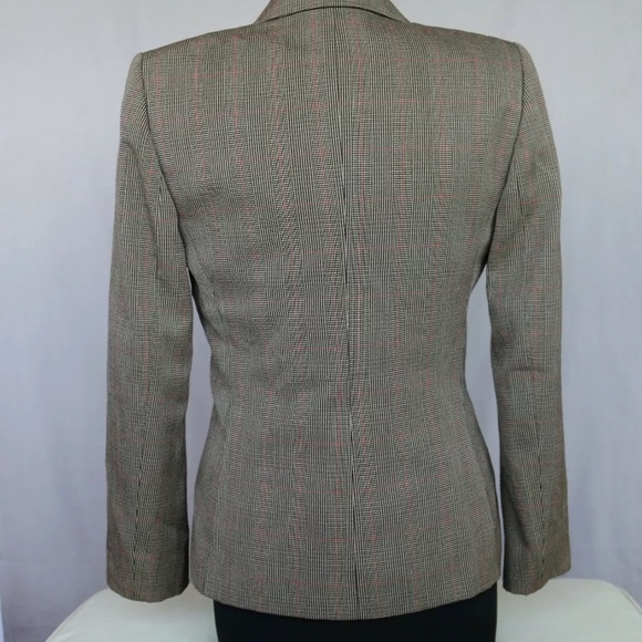 PRISTINE VINTAGE Evan Picone CLASSIC Brown Glen Plaid Blazer w/ Pocket Hanky - Picture 5 of 10